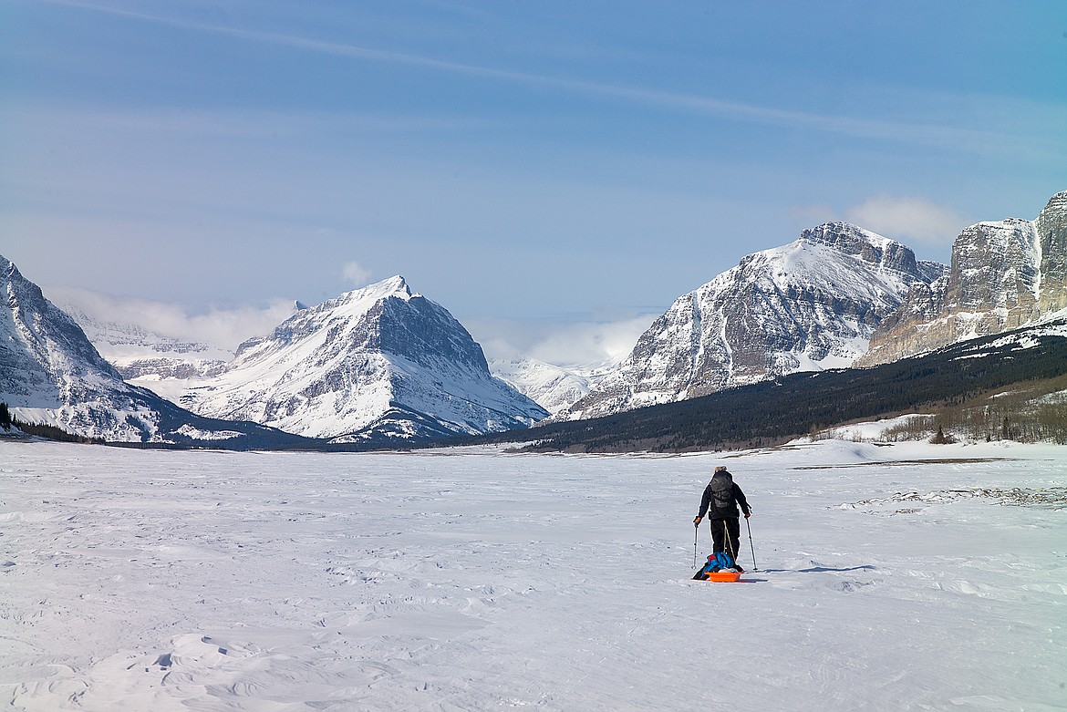 Skiing Sherburne Lake was far esier than tackling the on again-of-again snow conditions on the road.