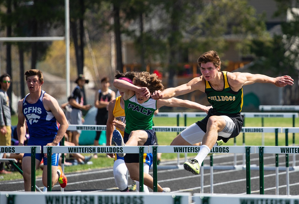 Lee Walburn races to a first-place finish in the 110 hurdles at the A.R.M. Invitational last season.