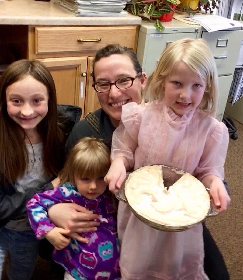 Mineral County Library Director Guna Chaberek (left), and judges Debbie Kelsey, Kiana Cox and Sheelia Miller (far right) sample a variety pies and cheesecakes during the third annual Pie Contest held last Saturday. (Photo courtesy of Mineral County Library)