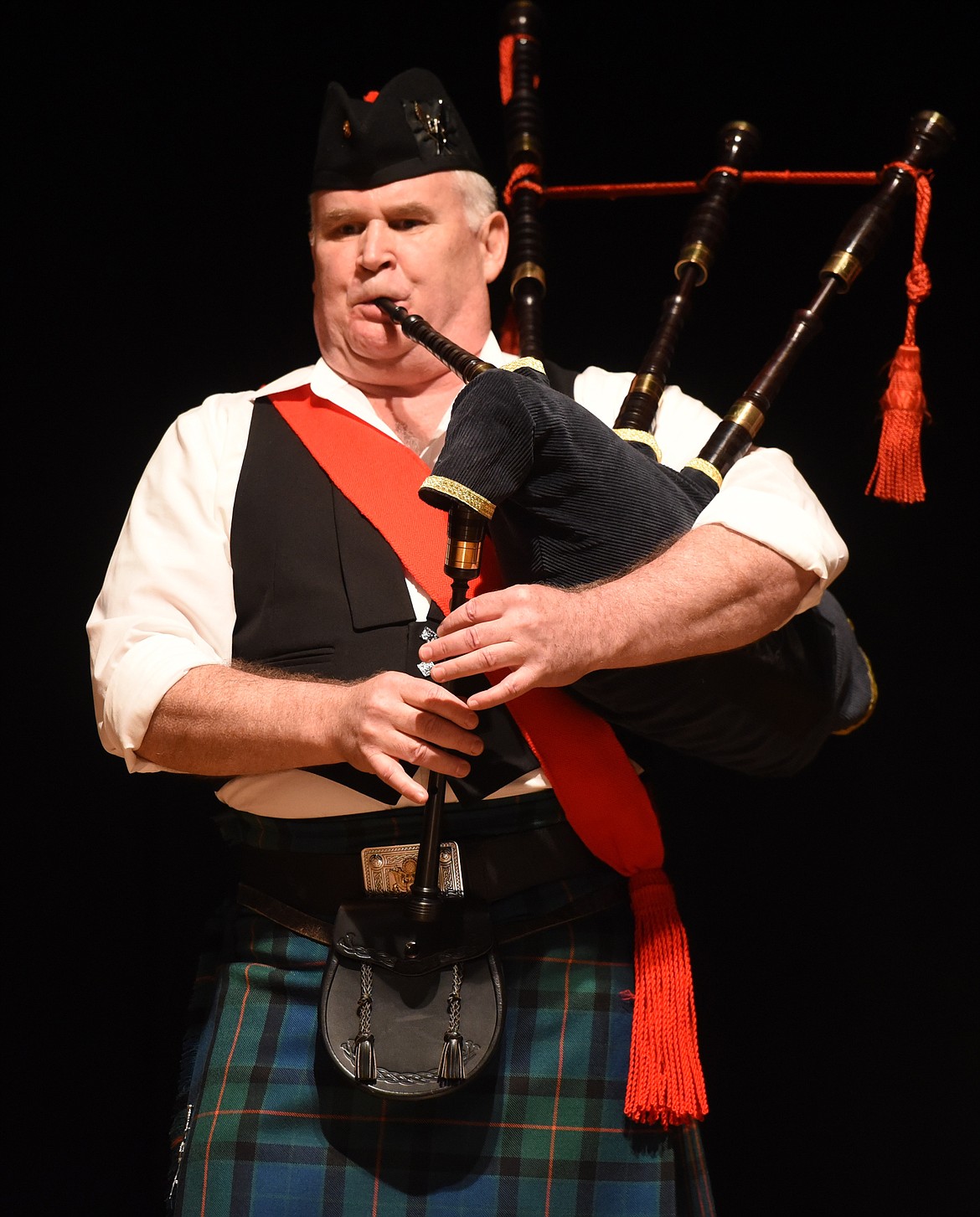 JAMES PETTIT led Gaelic Thunder to second place in the Adult division at Mission Valley Has Talent. The group also featured Ronan High School students Jamie Romero, James Normandeau, Billy Palmer and Matson McClure with bagpipes and drum line.