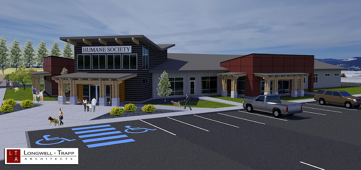 Rendering courtesy of Kootenai Humane Society
The nonprofit Kootenai Humane Society plans to construct a 24,000-square-foot facility in Hayden. The current cinderblock facility is crowded and has been added onto twice.