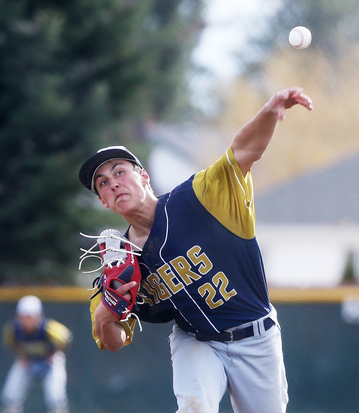 Timberlake&#146;s Jack McDonald delivers a pitch in a game against Lakeland High on Thursday in Rathdrum. (LOREN BENOIT/Press)