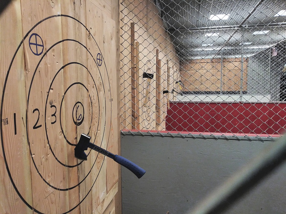 Wood ax-throwing targets are a regular maintenance item at Axe Force One. (Courtesy photo)