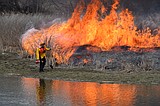 Smoke on the water  Island burns in Moses Lake Thursday