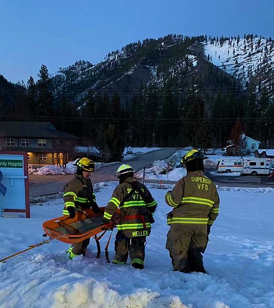 MEMBERS OF the Superior Volunteer Fire Department trained last month for high-angle rescue incidents. Last year, the department responded to five such incidents where only one victim survived. (Photo courtesy of Superior Volunteer Fire Department)