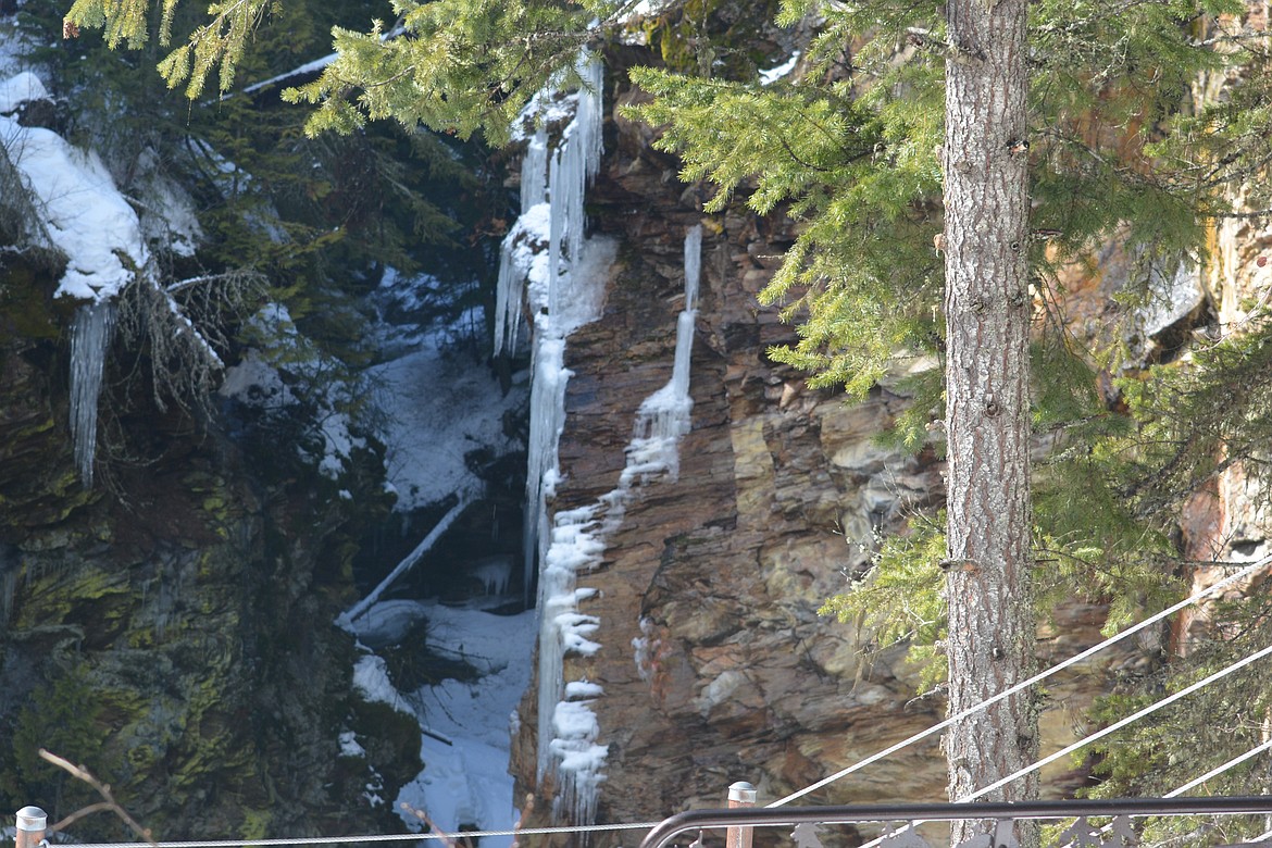 In the spring upper Myrtle Falls fills with snowpack melt and melting icicles, its waters steadily gather momentum. The sounds it makes along the way change from watershed trickles to surging roars at the bottom of Myrtle Falls.

Photo by DON BARTLING