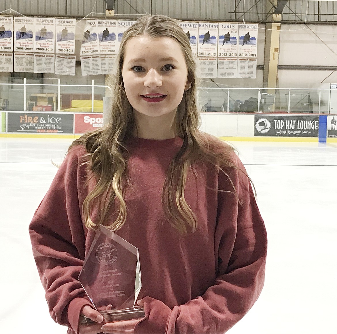 Sophia Burrough received the Kay Spencer award for captivating the audience during a skating competition in Missoula. (Courtesy photo)