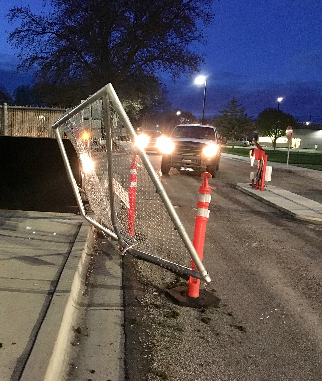 Jeffrey Dale Hines, 55, Rathdrum, allegedly drove his pickup truck through this security gate at the Ada County Sheriff's Office in Boise and into a warehouse next to the jail early Wednesday morning. (Courtesy photo)