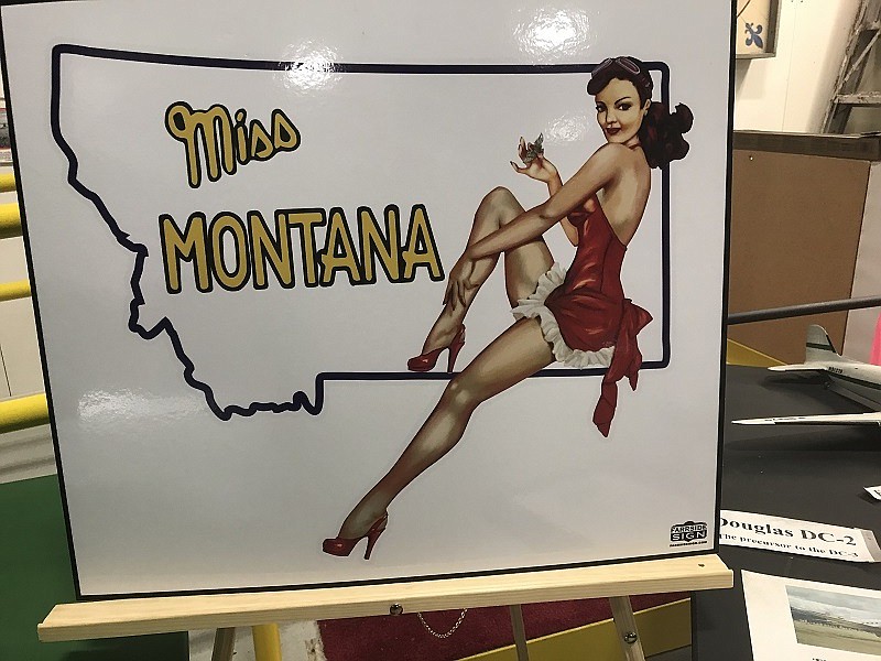 A prototype of the aircraft nose art for Miss Montana.  (Photo courtesy of NOLAN WILEY)