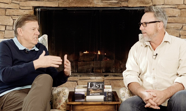 Courtesy photo
Bill Perkins, left, and Buck Storm discuss their book, &#147;The List.&#148;