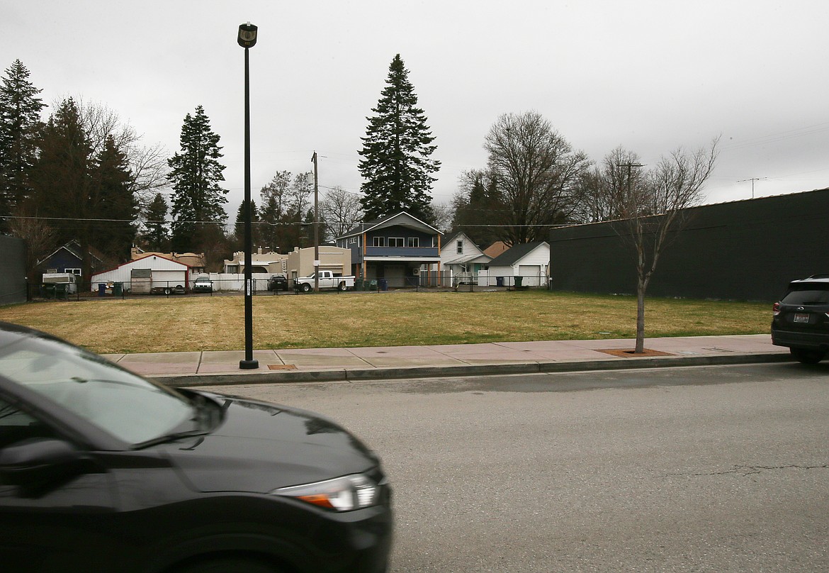 In the future, this green space next to Junk on Fourth Street may be home to a mix of commercial and residential properties. (LOREN BENOIT/Press)