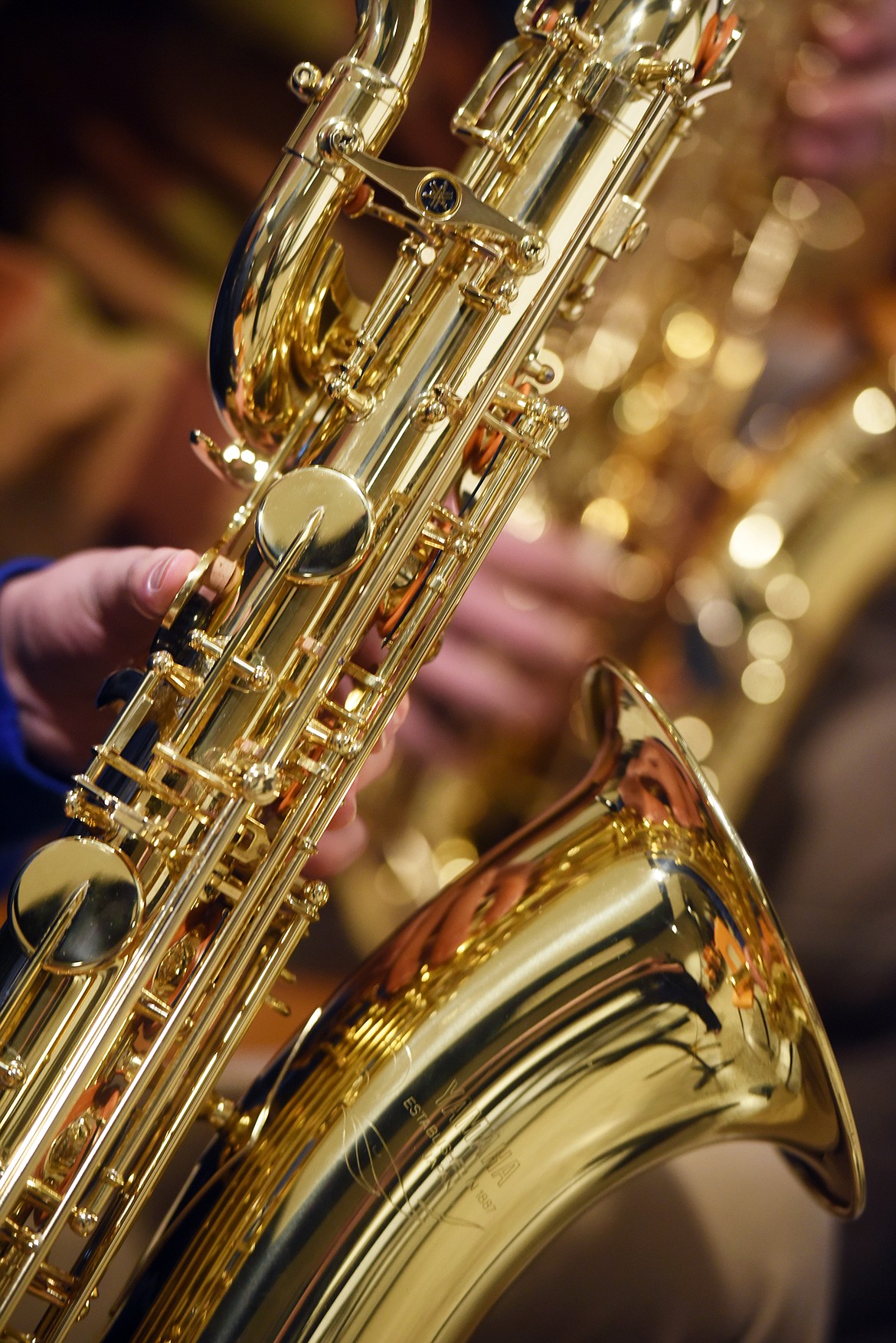 Detail of a member of the Flathead Ellington Project playing a saxophone.(Brenda Ahearn/Daily Inter Lake)