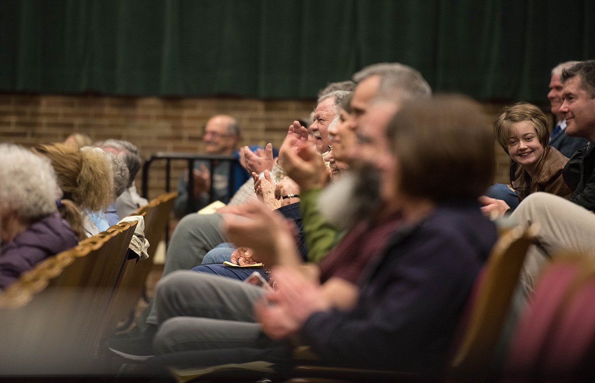 Friends and family clap for students at the National Honor Society 2019 induction ceremony, April 8 at the Libby Memorial Events Center.
