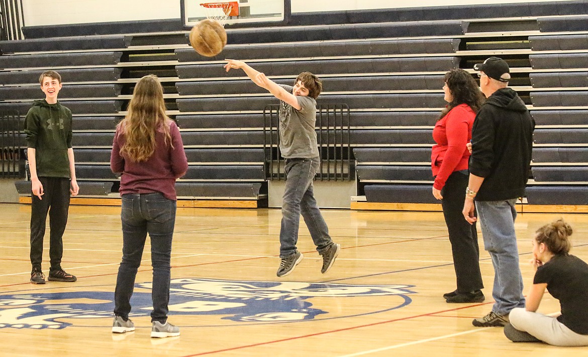 Photo by MANDI BATEMAN
Blake Garcia throwing the medicine ball during Night Activities.