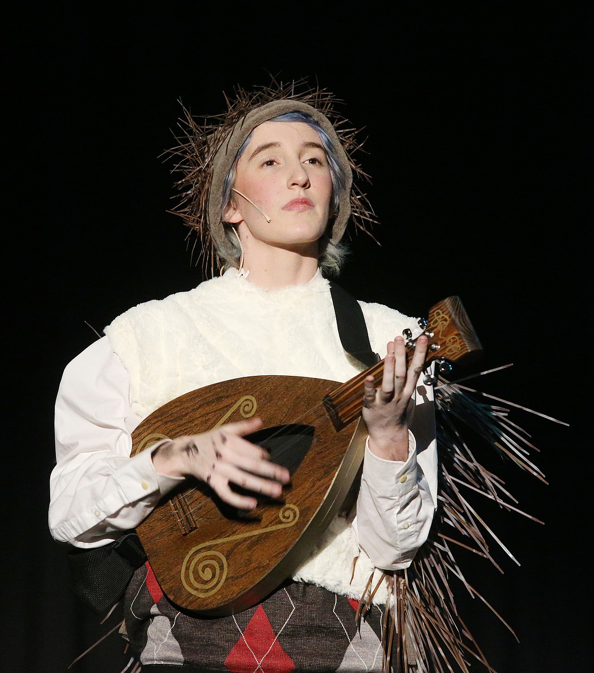 Emma Wagner, who plays Hans the Hedgehog, sings a solo during dress rehearsal for &#147;Once Upon a Forest&#148; Tuesday night at Lake City High School. (LOREN BENOIT/Press)