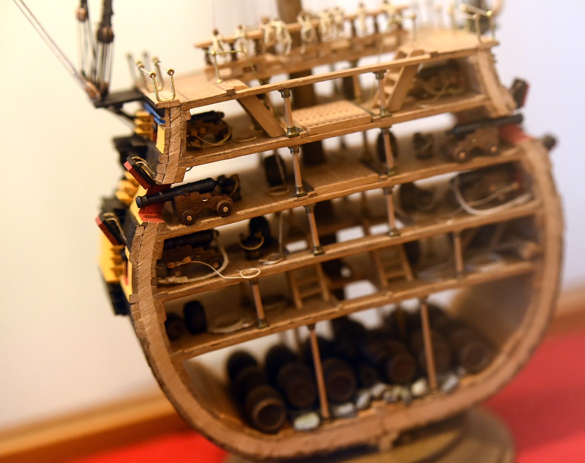 Allen Daffern created this section of the HMS Victory to show only the mast and the what each of the inner decks would have contained.&#160;(Brenda Ahearn/Daily Inter Lake)