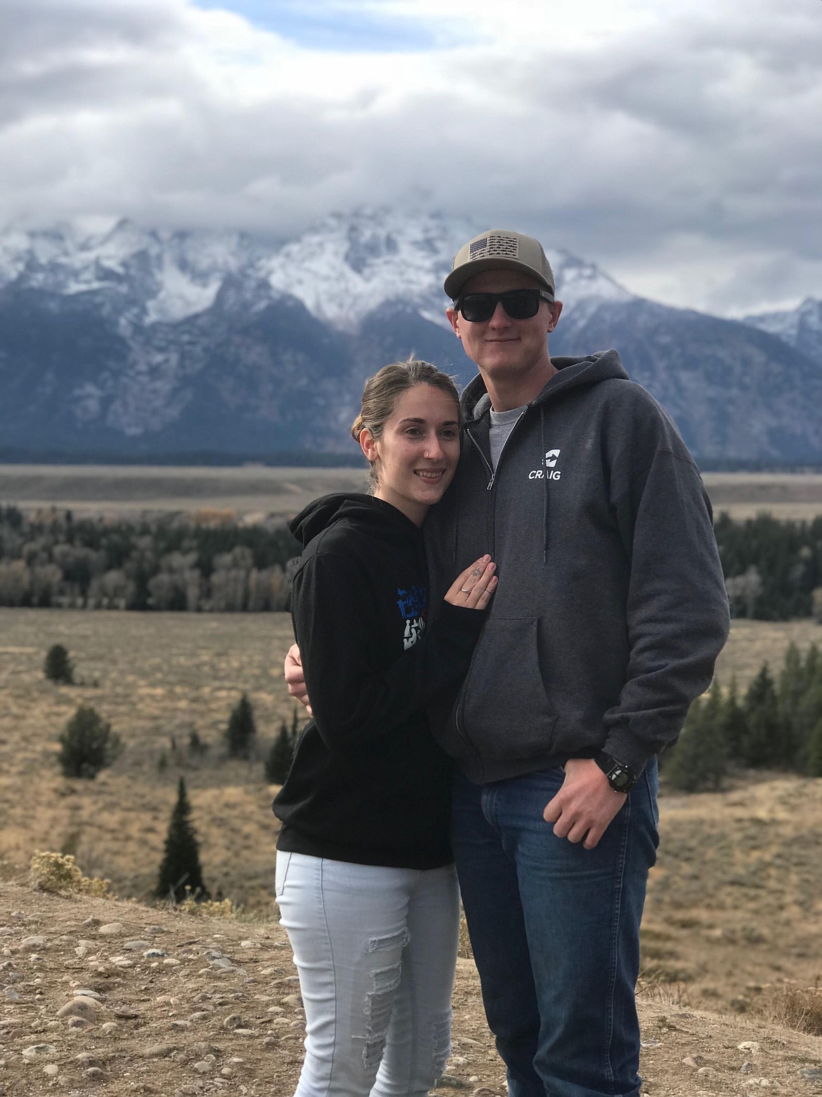 Kevin Riley of Plains, right, with his partner Emily Winter. Riley was rushed to Kalispell Regional Medical Center last summer after a logging accident that required A.L.E.R.T. and other local Flathead County emergency services. (Photo provided by Kevin Riley)