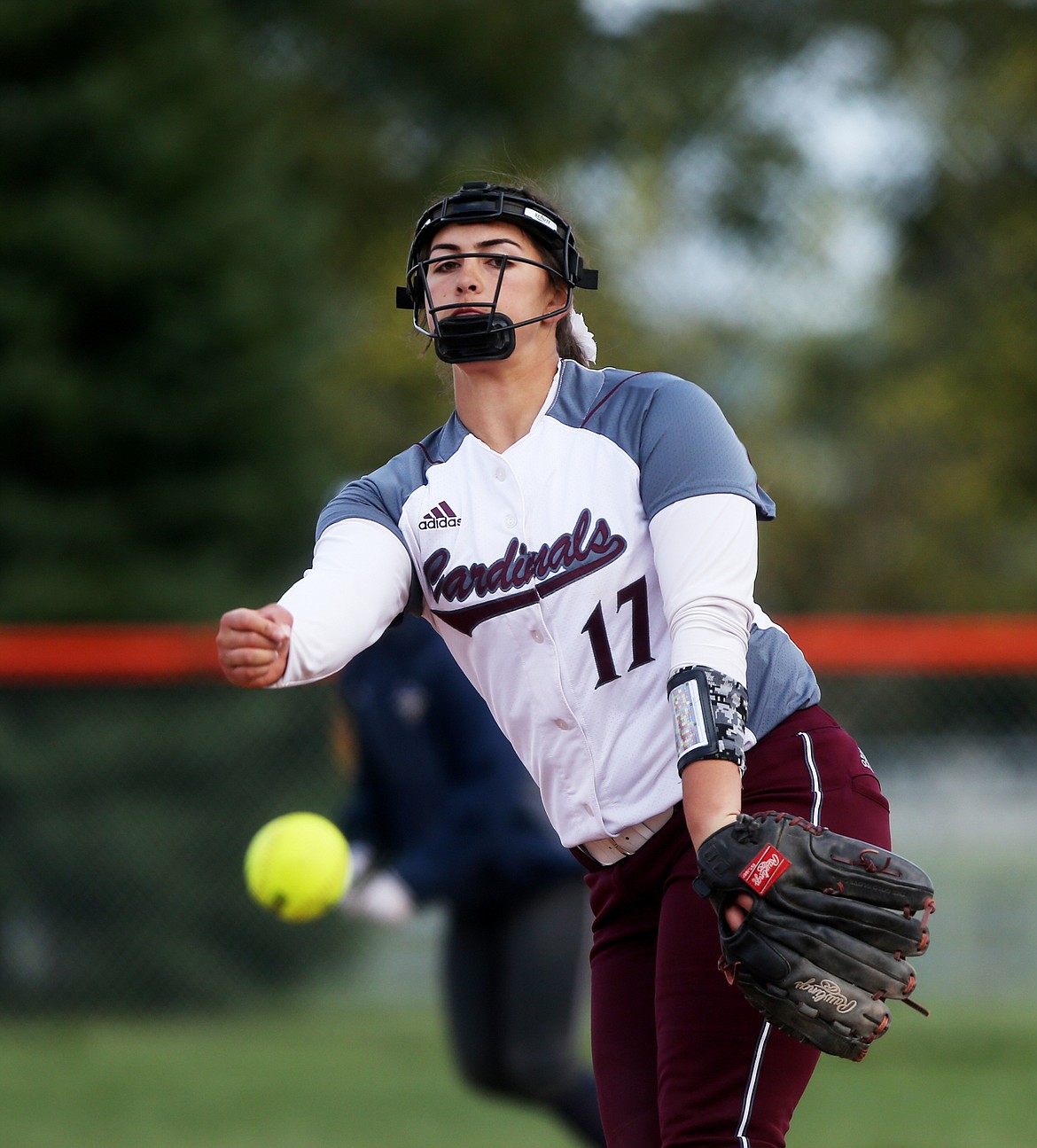 North Idaho Colleges Madi Mott delivers a pitch in a game against Community Colleges of Spokane.