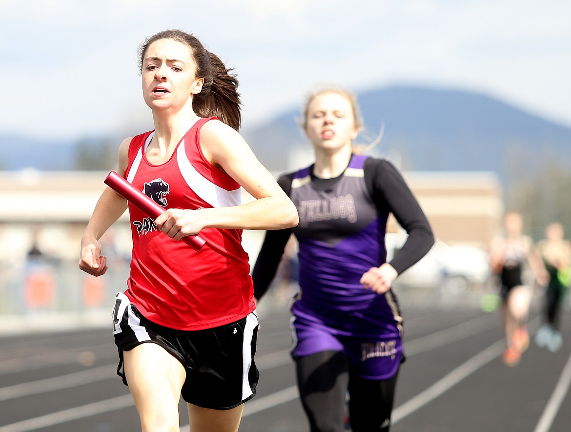 Kiley Cutler of Coeur d&#146;Alene Charter Academy approaches the finish line in the girls 800 sprint medley Thursday at the District 1 All-Star Meet at Post Falls High School. (LOREN BENOIT/Press)