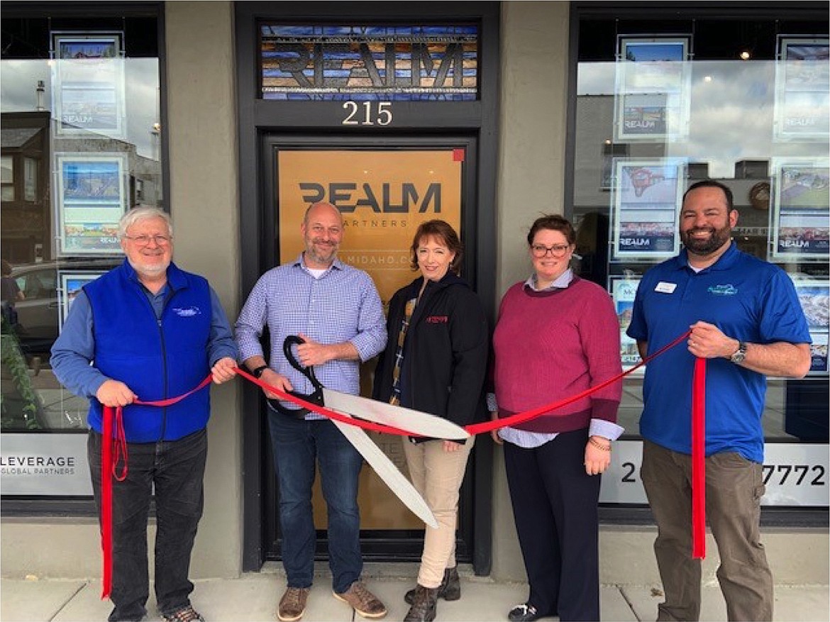 (Courtesy photo)
Greater Sandpoint Chamber officials welcome Jeremy Brown of N. Idaho Real Estate to the organization at a recent ribbon-cutting ceremony. Pictured, from left, are Phil Hough,  Brown, Patricia Walker, Ricci Witte, and Steve Sanchez.