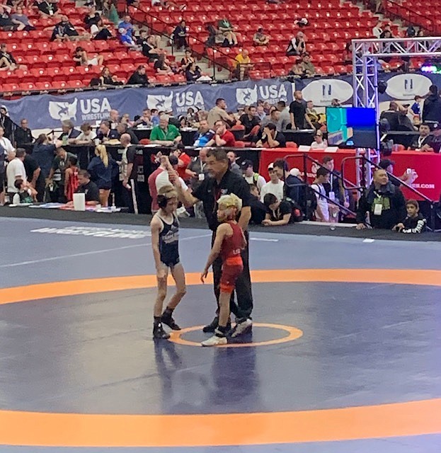 Courtesy photo
Carson Leonard of Rathdrum traveled to Las Vegas to wrestling in the Western Regionals Freestyle Championships and took first place in the 12-and-under division at 58 pounds. Carson trains at the Inland Northwest Wrestling Training Center in Spokane.