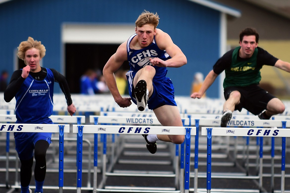 Zack Pletcher finished fifth in the 110-meter hurdles Saturday and qualified for state with his second-place performance in the 300-meter hurdles. (Jeremy Weber photos)