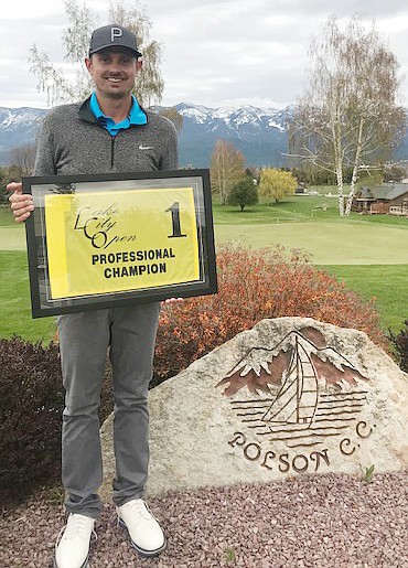 JIM MEE won a one-hole playoff over Ryan Porch to take the pro title at the Lake City Open held last weekend at the Polson Bay Golf Course. (Photo courtesy of Polson Bay Golf Course)