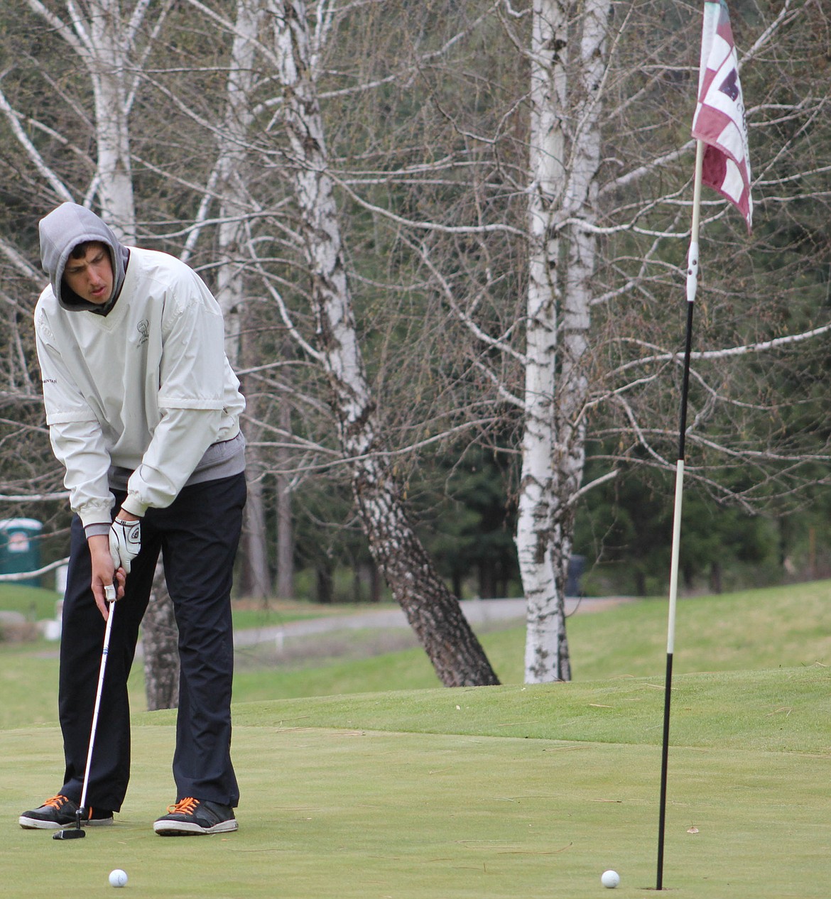 St. Regis Tiger JD Booker scored 135 at the Trestle Creek Golf Tournament on Thursday, May 2. (Maggie Dresser/Mineral Independent)