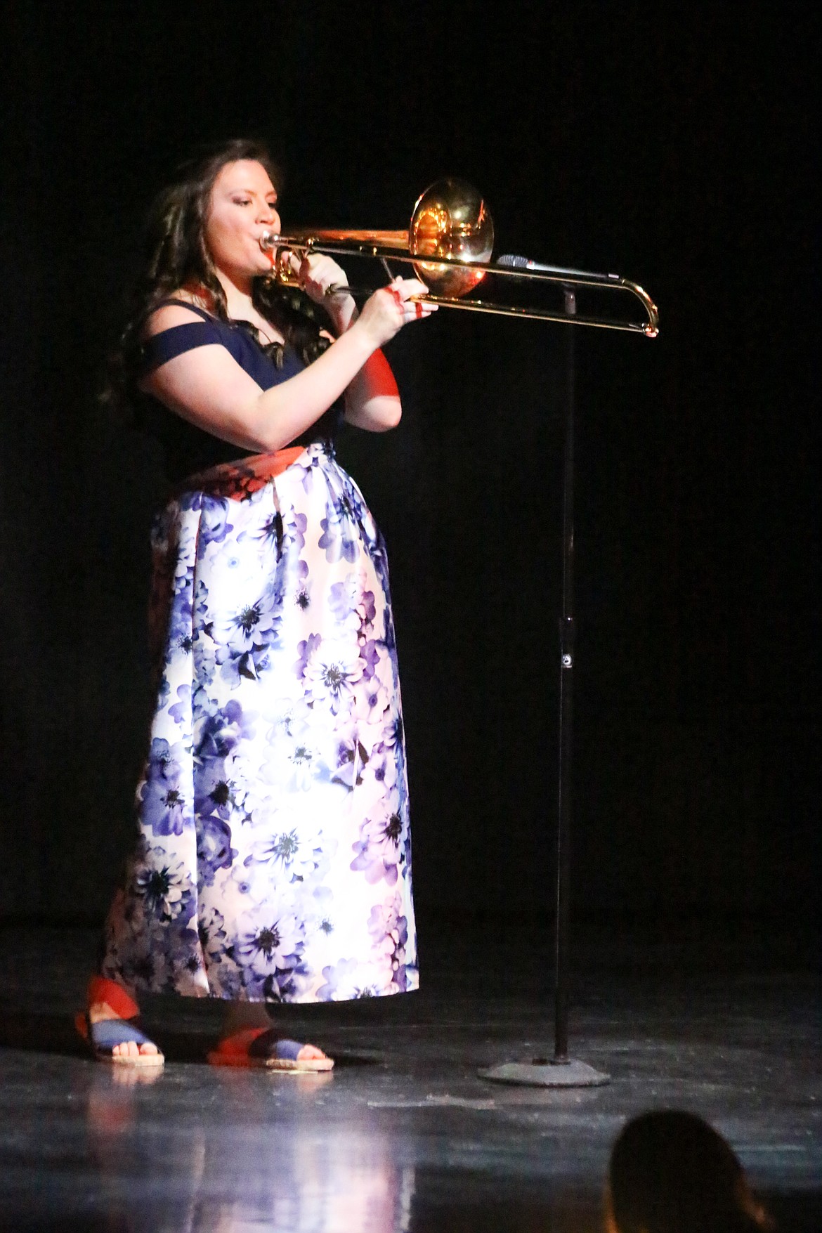 Photo by MANDI BATEMAN
Miako Hosterman won the Talent award with her vocals and trombone.