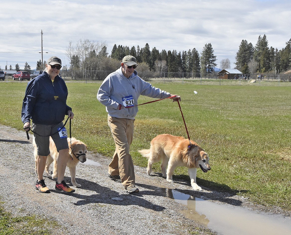 Runners and their dogs participated in the WAG Race Sunday morning beginning and ending at the WAG dog park. The race is annual fundraiser for the park.  (Heidi Desch/Whitefish Pilot)