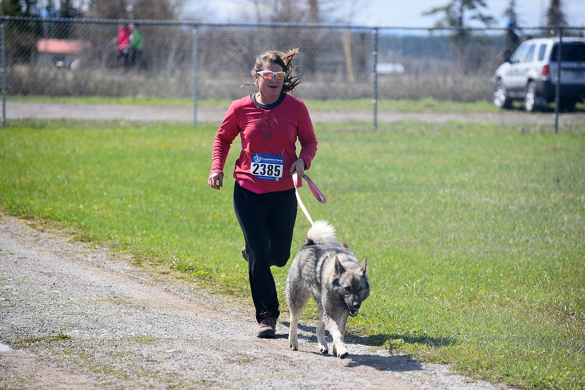 Runners and their dogs participated in the WAG Race Sunday morning beginning and ending at the WAG dog park. The race is annual fundraiser for the park.  (Heidi Desch/Whitefish Pilot)