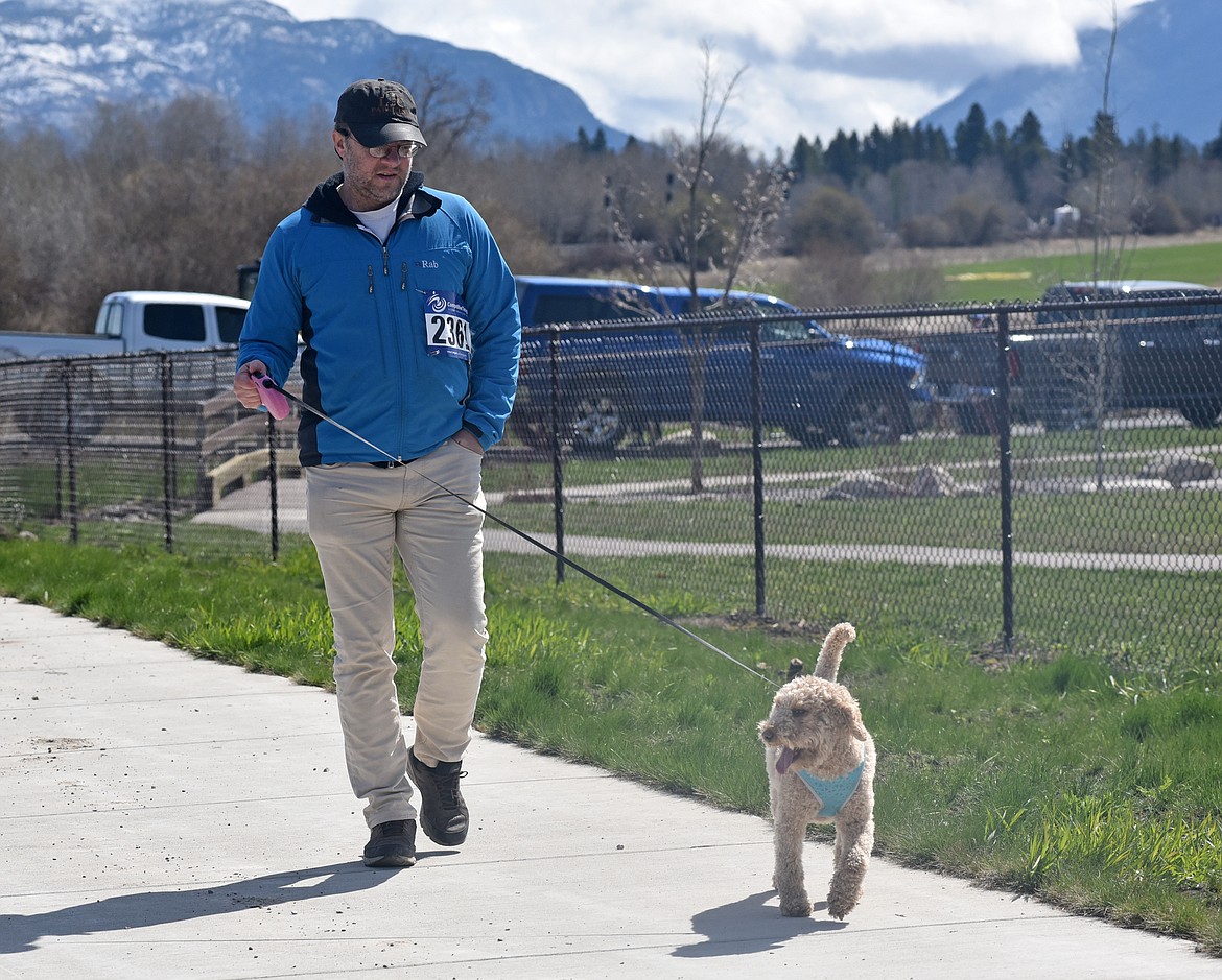 Runners and their dogs participated in the WAG Race Sunday morning beginning and ending at the WAG dog park. The race is annual fundraiser for the park.  (Heidi Desch/Whitefish Pilot)