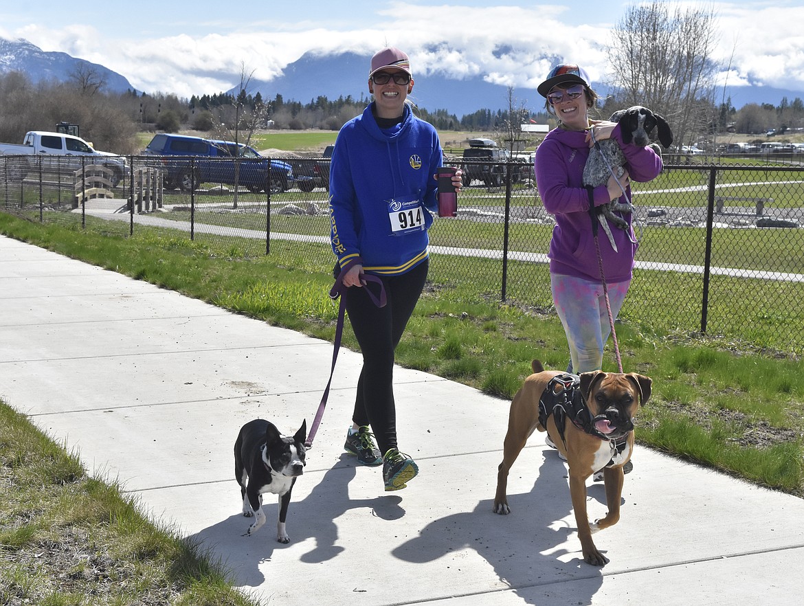 Runners and their dogs participated in the WAG Race Sunday morning beginning and ending at the WAG dog park. The race is annual fundraiser for the park.  (Heidi Desch/Whitefish Pilot)