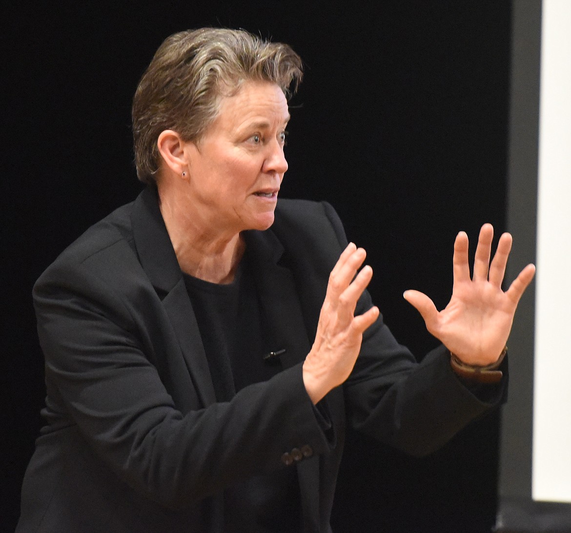 SHERRY WINN was the keynote speaker during Polson High School Career Connection Day on Monday, April 29. She is known as America&#146;s Mental Push-up Coach. She has shared more than 2,000 hours of Winning Wisdom with audience members. Winn is a two-time Olympian and national championship coach.