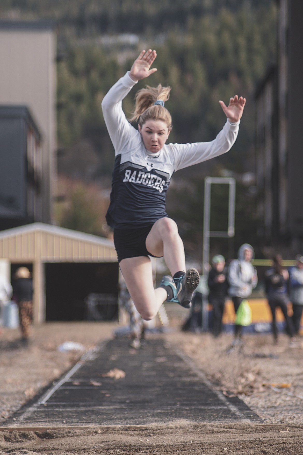 Photo by LEVI BONNELL 
Holly Ansley during the long jump competition.