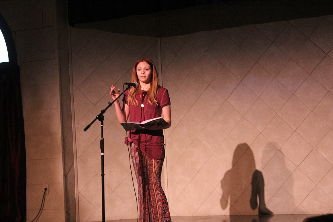 Photo by TANNA YEOUMANS
The only contendor in the high school class, Shawna Schiver brought her compelling poetry to the audience.