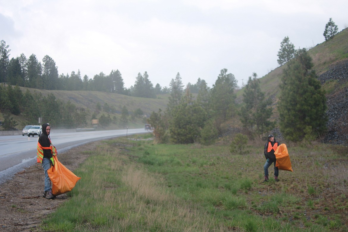 Photo by TANNA YEOUMANS
The Boundary County Sheriff&#146;s Office oversaw the cleaning up of trash on Bonners Ferry&#146;s North Hill on Highway 95 on April 26. Various people and groups participate in picking up litter alongside roadways, each making Boundary County more beautiful.