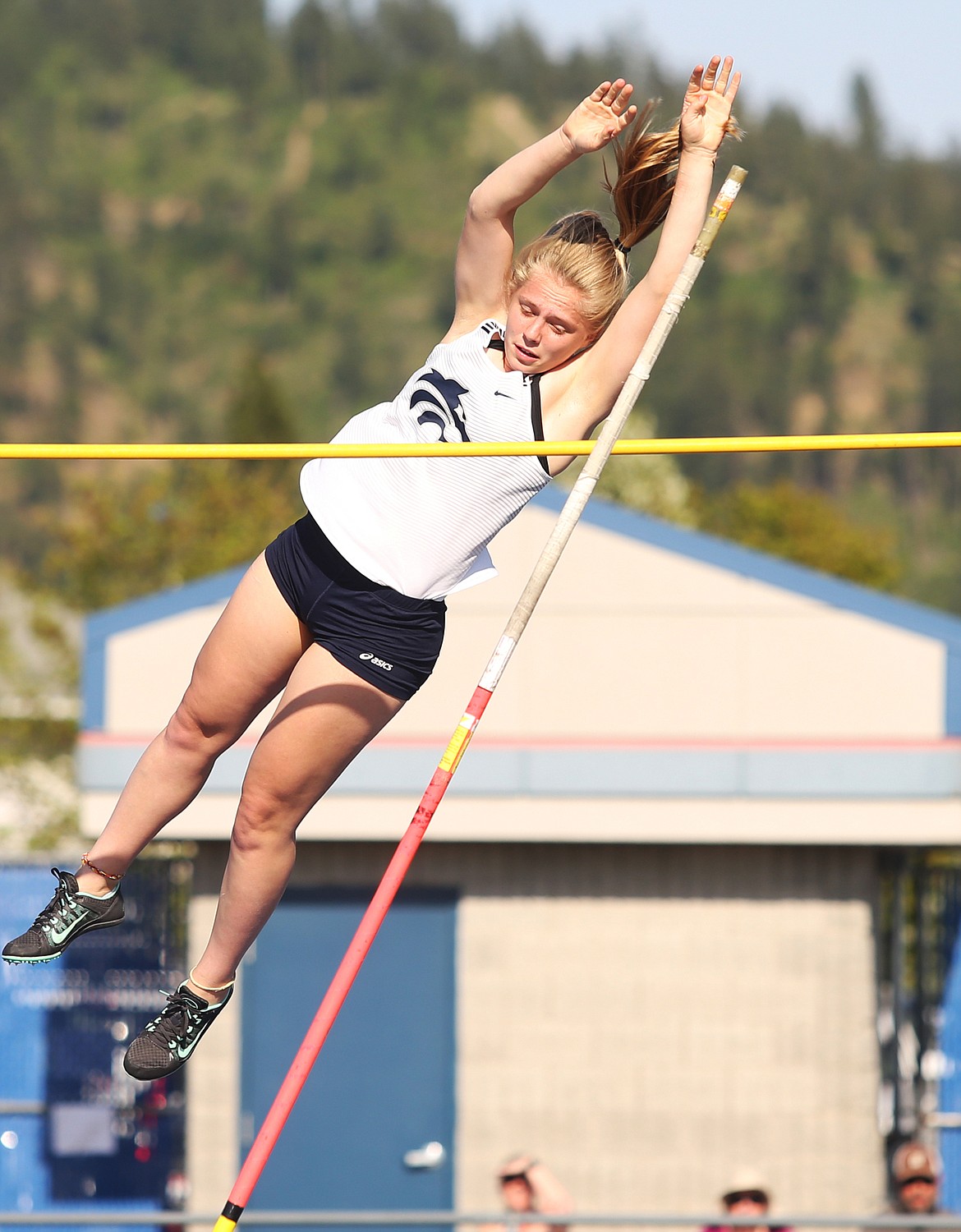 Lake City&#146;s Katie Moss competes in the pole vault at Thursday&#146;s 5A Region 1 track and field meet.