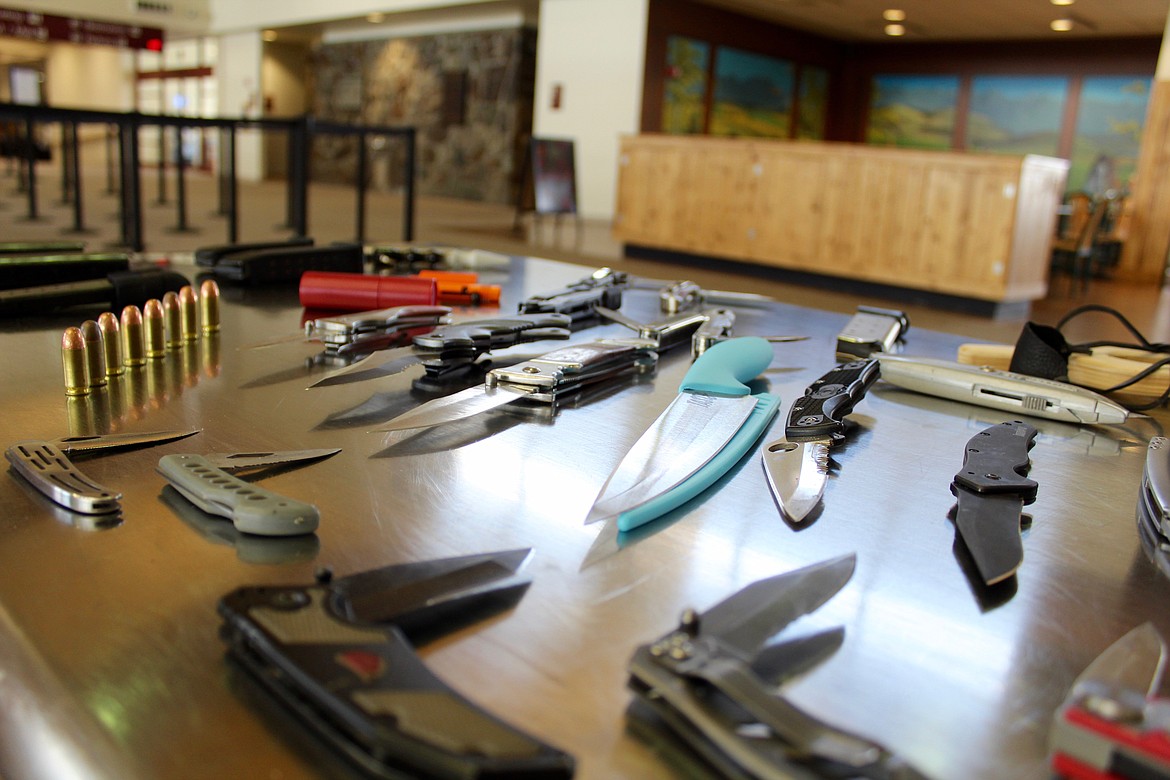 Officials at Glacier Park International Airport say knives are among the most commonly-confiscated items from carry on luggage. (Kianna Gardner/Daily Inter Lake)