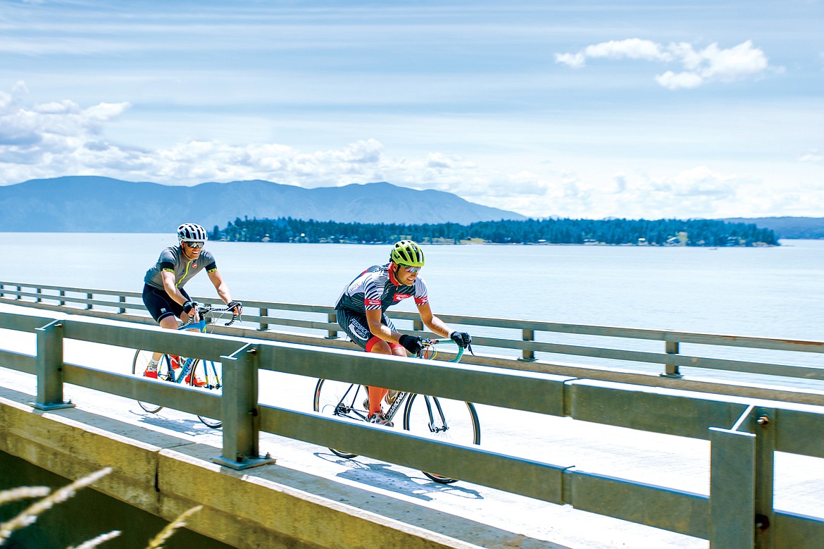 (Photo courtesy JASON DUCHOW PHOTOGRAPHY)Riders race along the Long Bridge in a past CHAFE 150 Gran Fondo bicycling event. As rider interest and national press attention both build momentum, the organizers have branched out from the historical 30-, 80- and 150-mile CHAFE rides to include new routes for 2019.