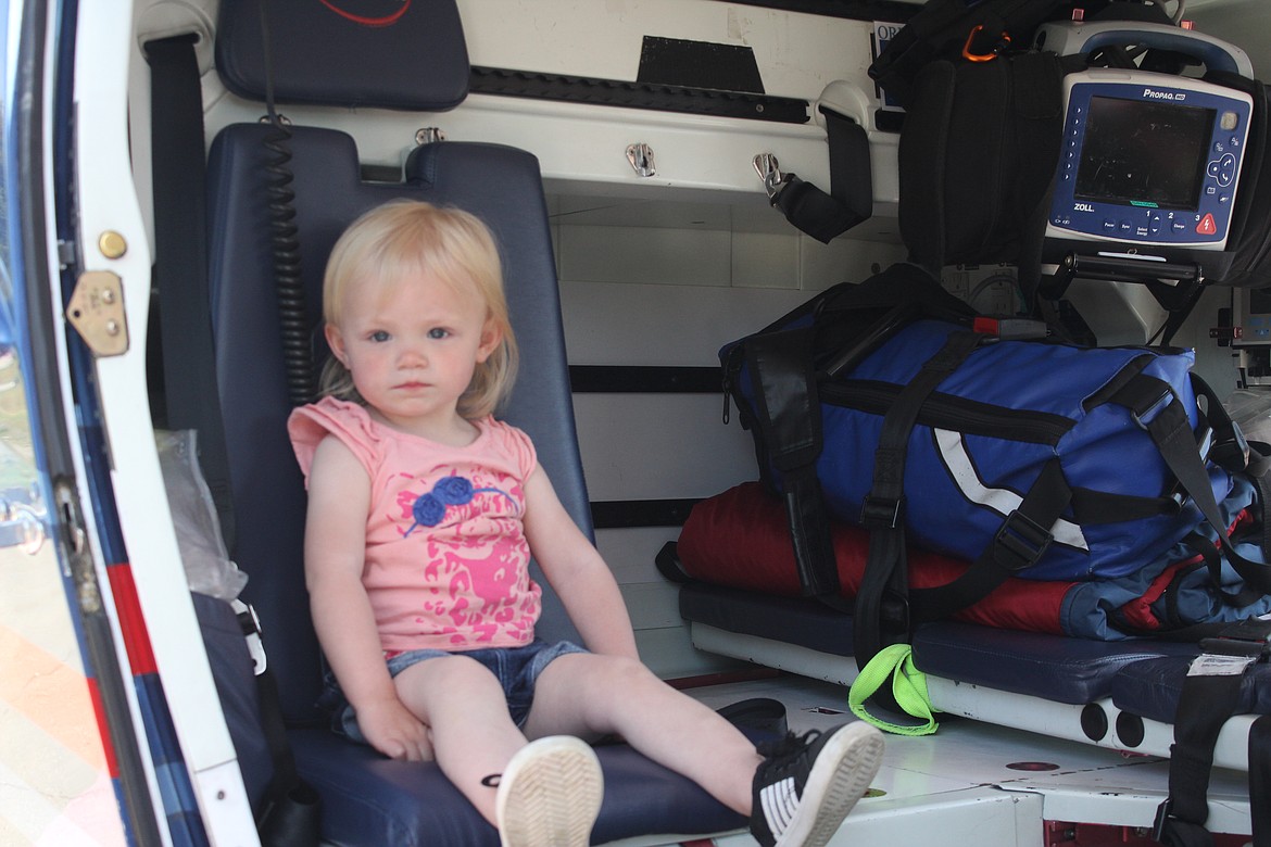 Photo by TANNA YEOUMANS
Layla White got to sit in the helicopter.