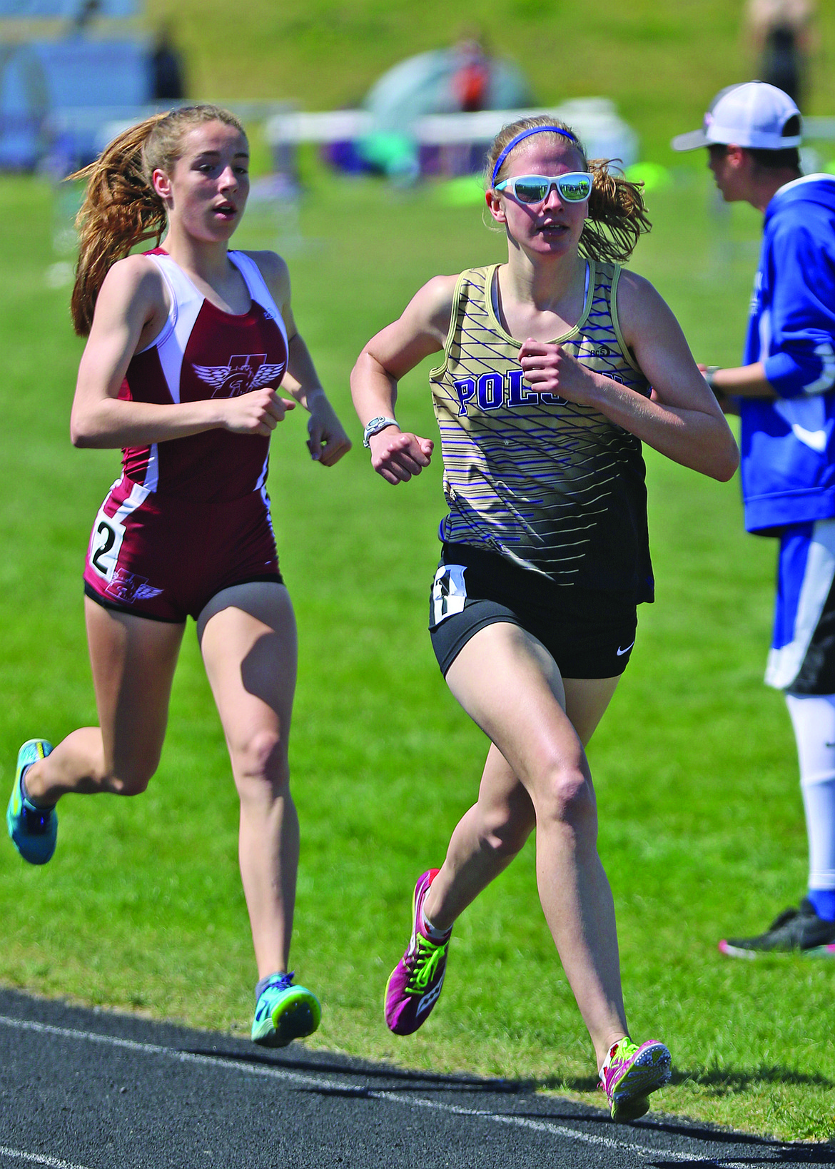 POLSON&#146;S BEA Frissell (right) runs a distance race at the ABC Saturday. (Photo courtesy of Bob Gunderson)