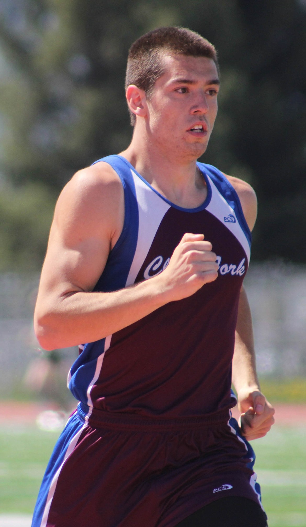 JESSE SHASKE of Clark Fork won both the 800-meter and 1,600-meter runs with 2:01.73 and 4:53.83. (Maggie Dresser/Mineral Independent)