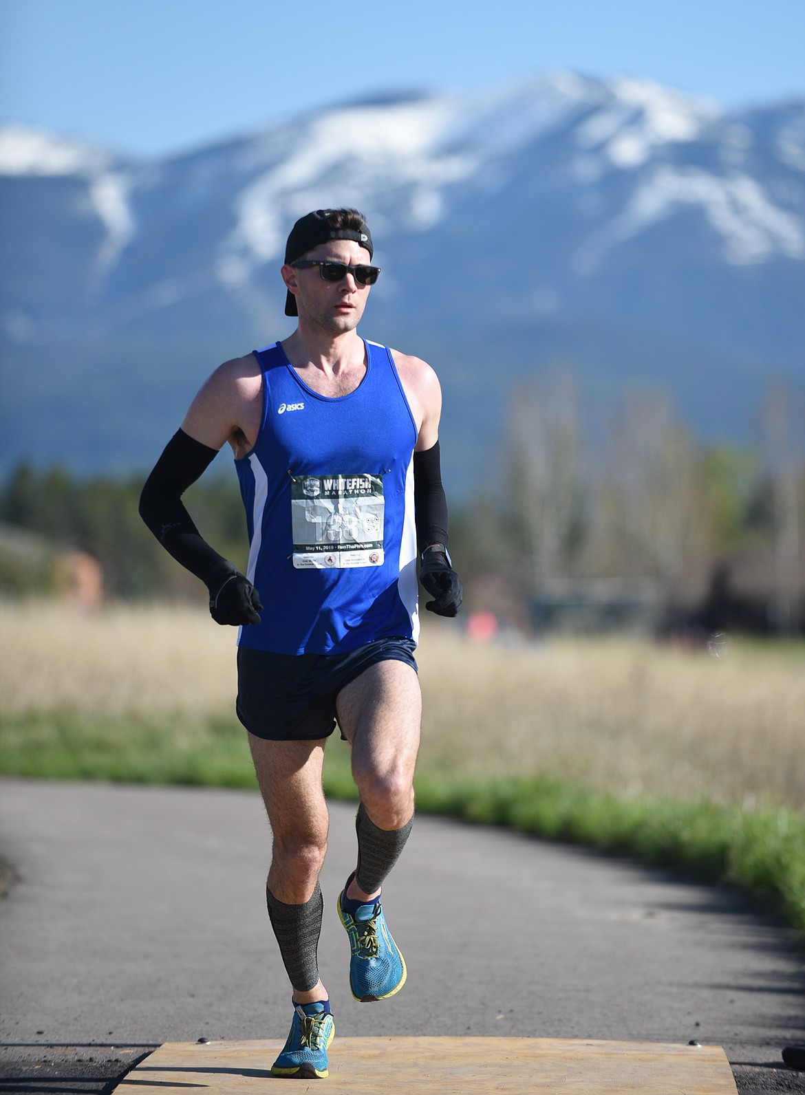 Whitefish's Drew Coco finishes his loop near North Valley Hospital in the Whitefish Marathon on Saturday. (Daniel McKay/Whitefish Pilot)