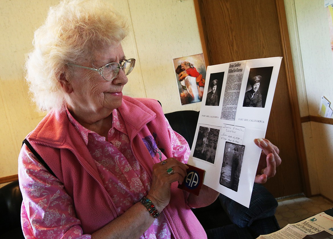 Photos: LOREN BENOIT/Press
Carlena Shove, 81, talks about the life of her older brother, Jim Clopton, during an interview on Thursday. Jim was born April 15, 1930, and enlisted with the 82nd Airborne in 1948 before serving in Korea, where he was killed in action in 1951.