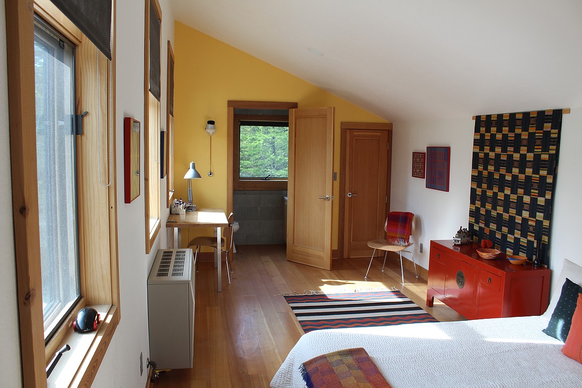 The guest bedroom of Molly Shepherd&#146;s wildfire-resistant home in the North Fork offers a view of the Whitefish Range.