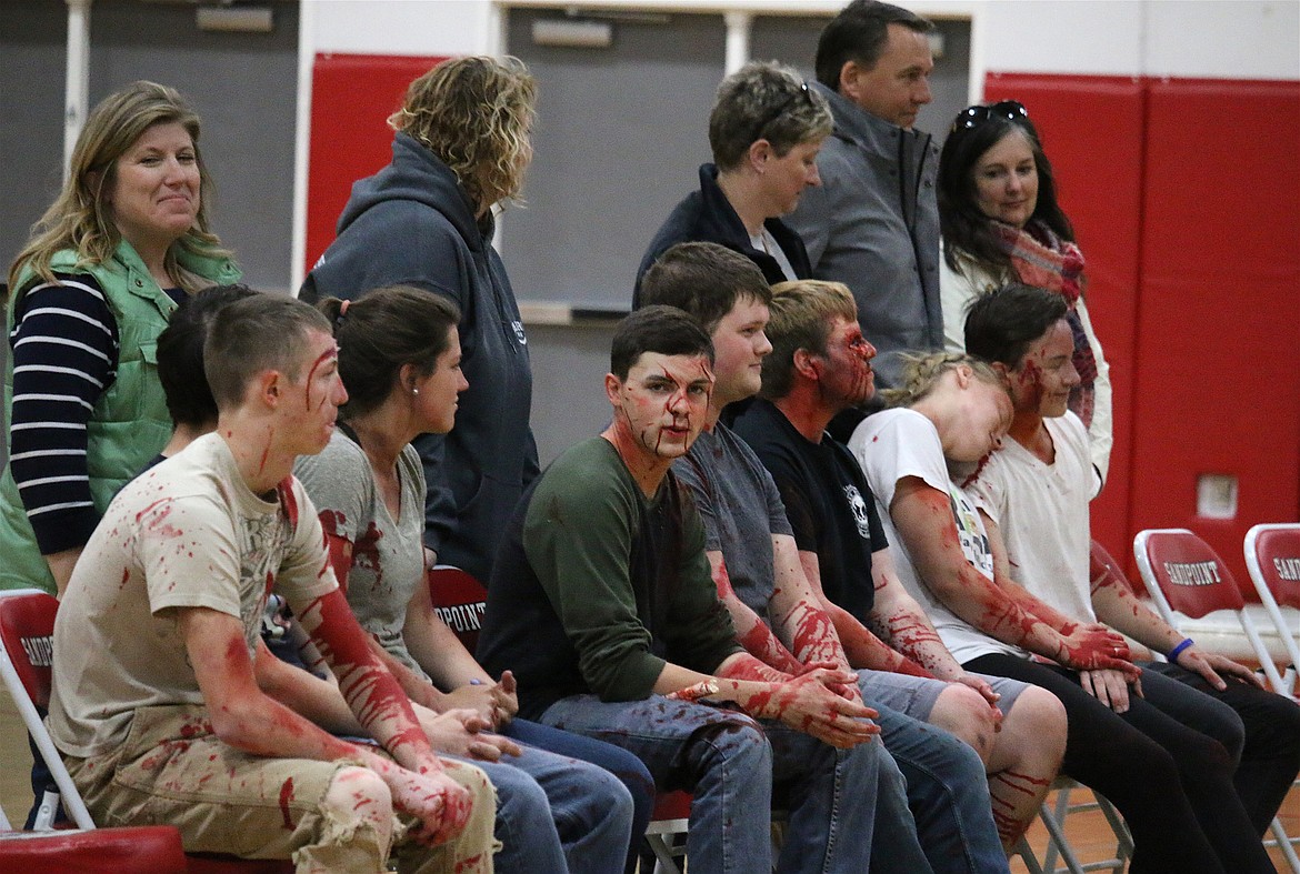 (Photo by MARY MALONE) 
Students from Priest River Lamanna, Clark Fork, Lake Pend Oreille and Sandpoint high schools participated in the mock DUI scenario, &quot;Operation Grad Night,&quot; Tuesday at Sandpoint High School.