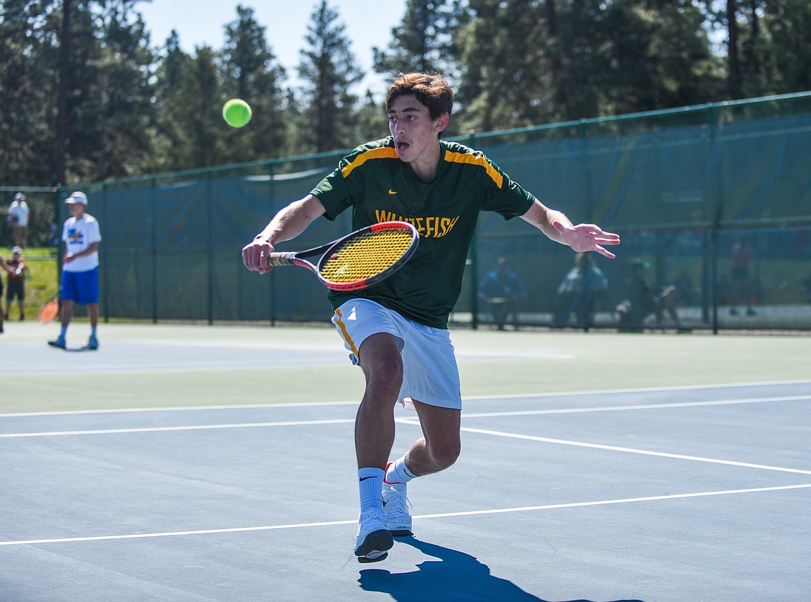 Jayce Cripe fores a shot during the Class A State Tournament last week at FVCC. (Daniel McKay/Whitefish Pilot)