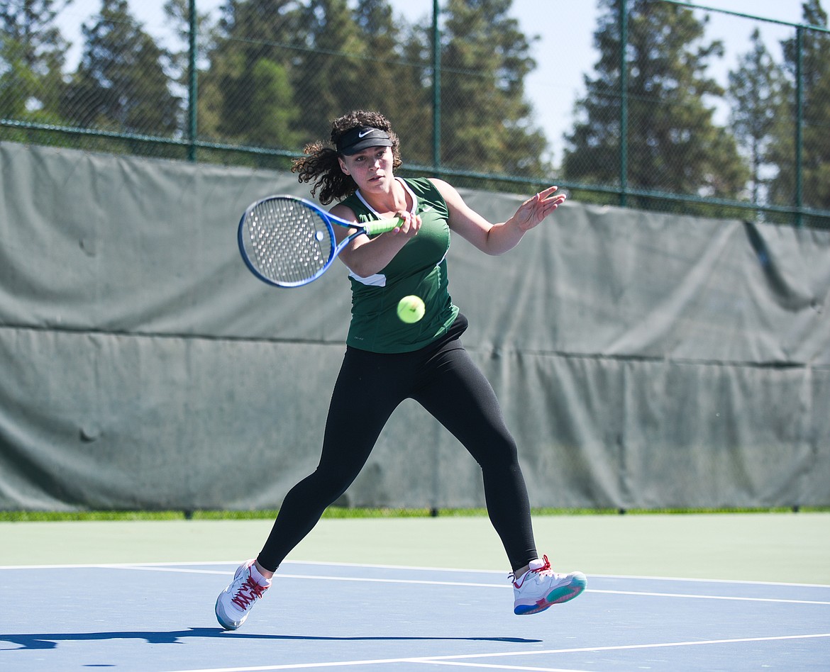 Gracie Smyley fires a shot en route to her state championship win during the Class A State Tournament last week at Flathead Valley Community College. For more photos, visit www.whitefishpilot.com. (Daniel McKay/Whitefish Pilot)