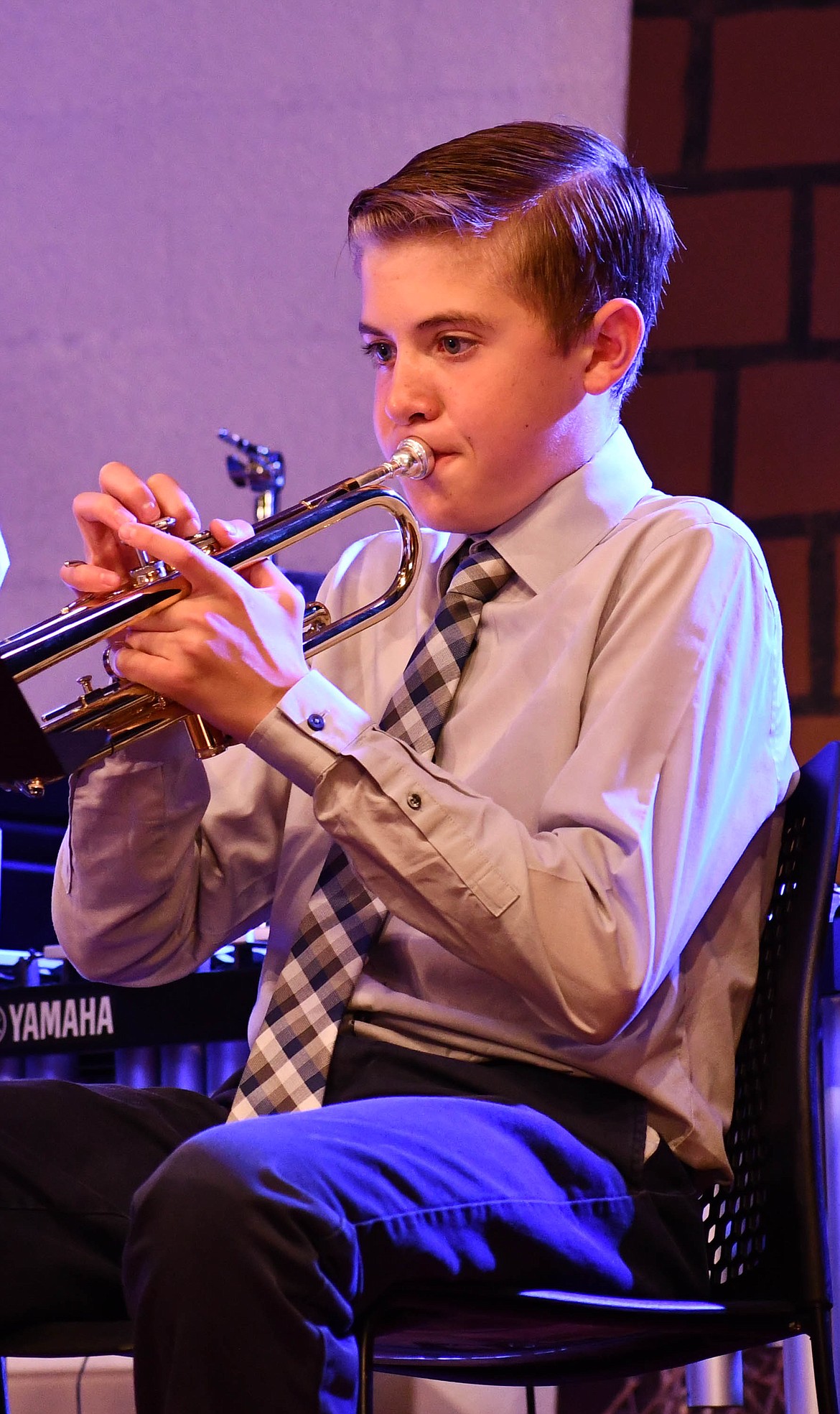 GYME KELLY plays the trumpet at the St. Regis Spring Concert. (Courtesy photo)